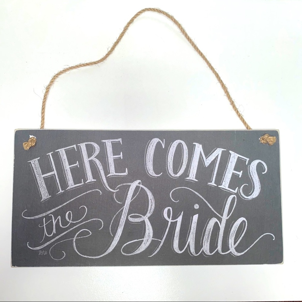 Here Comes the Bride Chalkboard Sign • Wedding Art